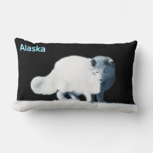 Bright Arctic Fox Lumbar Cushion