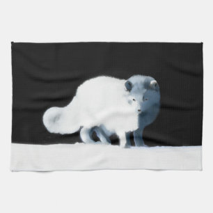 Bright Arctic Fox Tea Towel