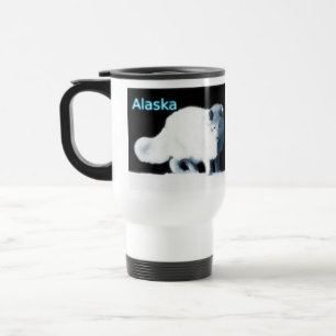 Bright Arctic Fox Travel Mug