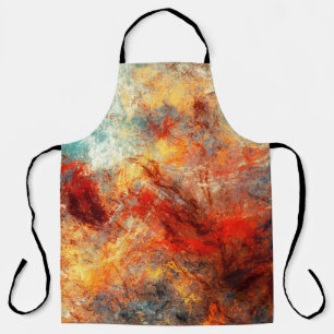 Bright artistic splashes. Abstract painting color  Apron