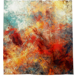 Bright artistic splashes. Abstract painting color Shower Curtain