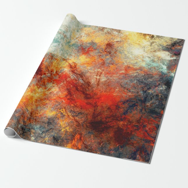 Bright artistic splashes. Abstract painting colour Wrapping Paper (Unrolled)