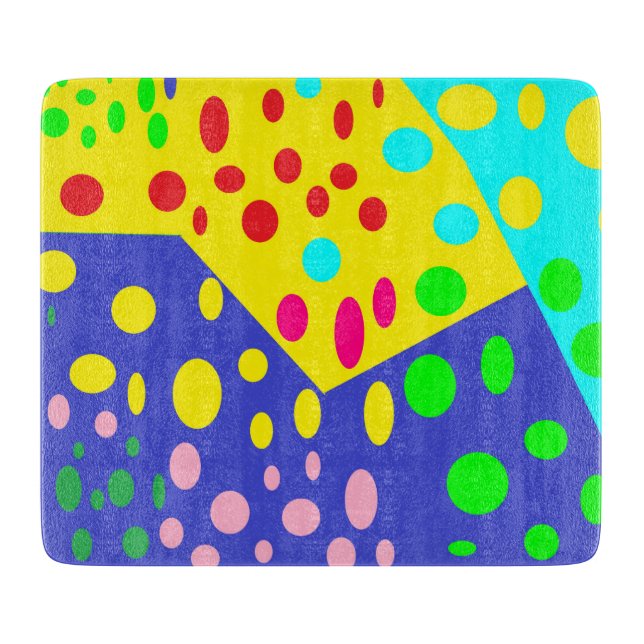 Bright asset to delight your kitchen bold dot mix cutting board (Front)