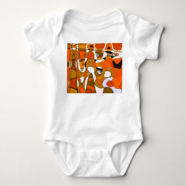 Bright autumn circles: abstract pattern. baby bodysuit (Front)