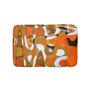 Bright autumn circles: abstract pattern. bath mat