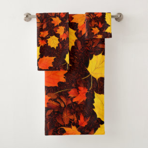 Bright Autumn Leaves Bath Towel Set
