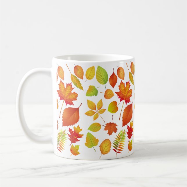 Bright Autumn Leaves Coffee Mug (Left)
