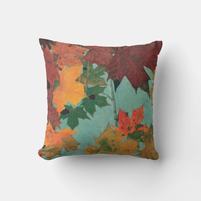 Bright Autumn Leaves Cushion (Front)