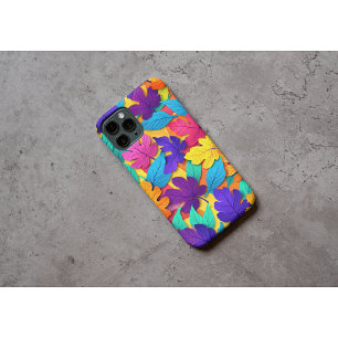 Bright Autumn Leaves Pattern on Warm Yellow iPhone 16 Pro Max Case