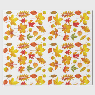 Bright Autumn Leaves Wrapping Paper