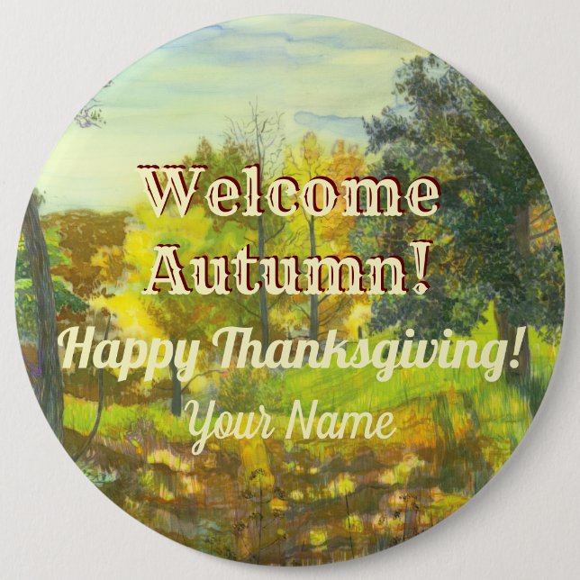 Bright Autumn watercolor 6 Cm Round Badge (Front)