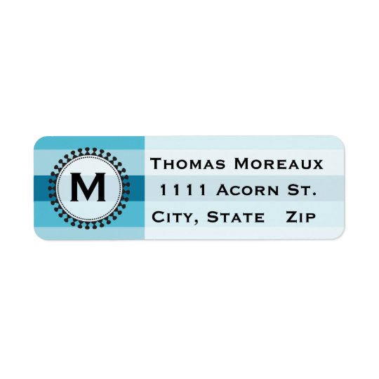 Bright Awnings Blue Monogram Return Address Labels