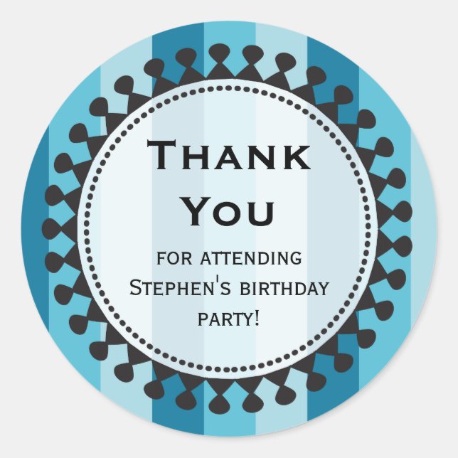 Bright Awnings Blue Thank You Sticker (Front)