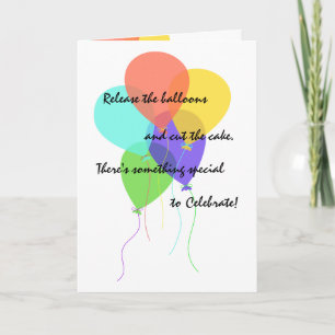Bright Balloons Add Name & Age Birthday Greeting Card