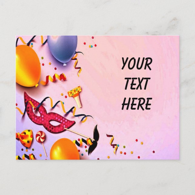 Bright Balloons & Candy Swirl Postcard (Front)