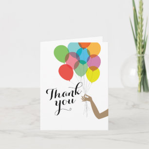 Bright Balloons Modern Folded Thank You Card