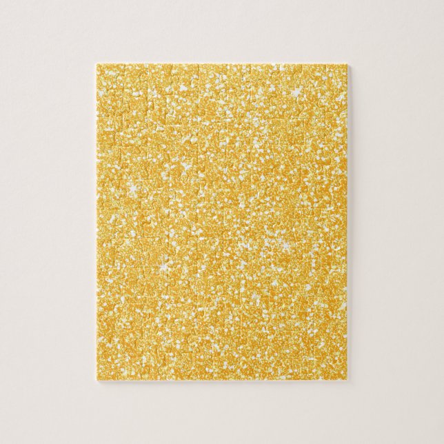 Bright Banana Yellow Faux Glitter Jigsaw Puzzle (Vertical)