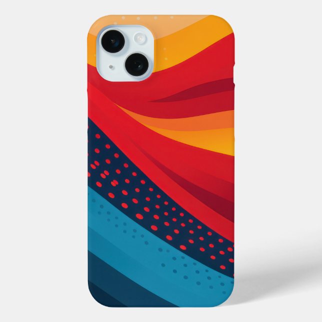 Bright bands of colour with dot patterns Case-Mate iPhone case (Back)