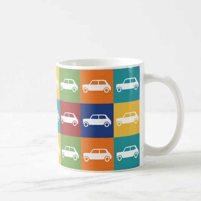 Bright Basics Checkerboard Mini Cooper Coffee Mug (Right)
