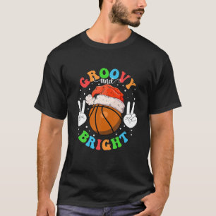 Bright Basketball Christmas Basketball Player Xmas T-Shirt