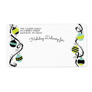 Bright Baubles Ornament Shipping Address Label