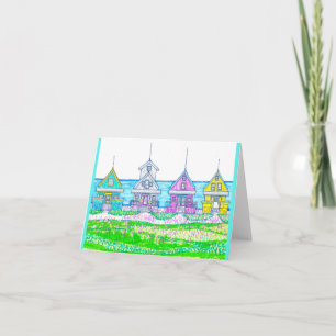 Bright Beach Cottages Note Cards