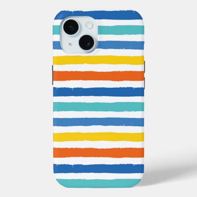 Bright Beachy Striped Pattern Case-Mate iPhone Case (Back)