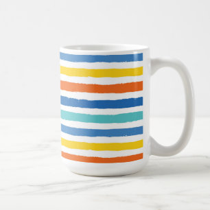 Bright Beachy Striped Pattern Coffee Mug