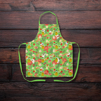 Bright, beautiful salad ingredients green apron