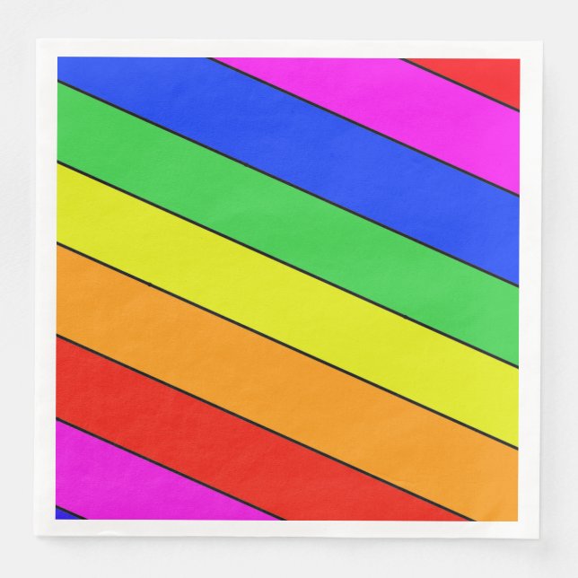 Bright beautiful STRIPES in a rainbow Napkin (Front)