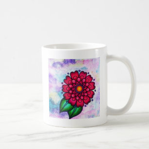 Bright beautiful watercolor flower coffee mug