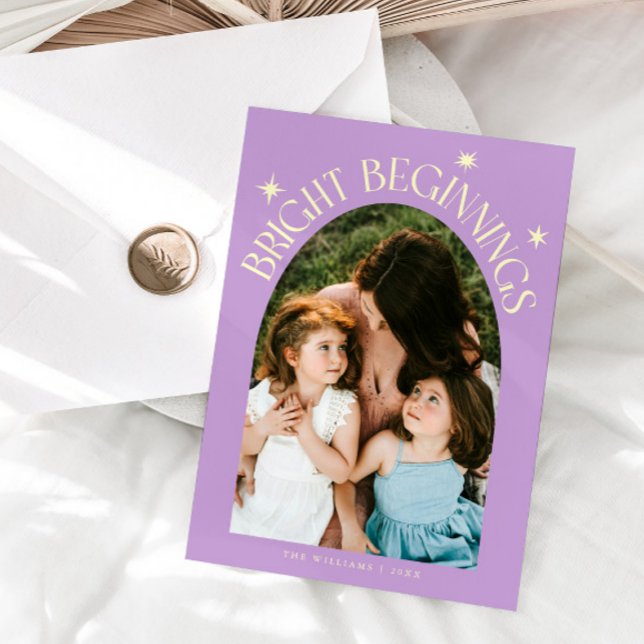 Bright Beginnings Lemon Wisteria Arch New Years Holiday Card (Creator Uploaded)