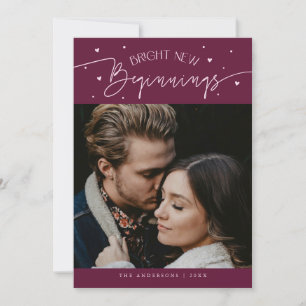 Bright Beginnings New Year Cranberry Photo Holiday Card
