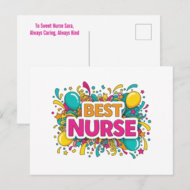 Bright Best Nurse Greeting Card (Front/Back)