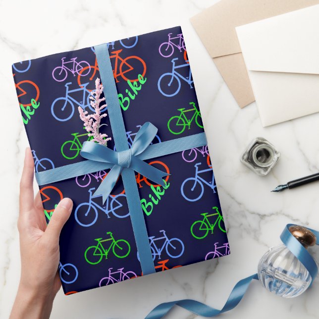 Bright Bicycle Pattern All Occasion Wrapping Paper (Gifting)
