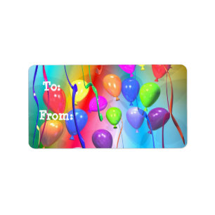 Bright Birthday Balloons Gift Tag