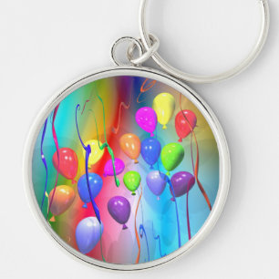 Bright Birthday Balloons Key Ring
