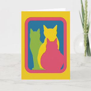 Bright Birthday Cat Silhouettes Card