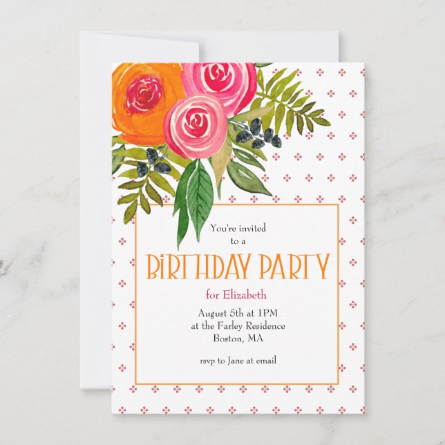 Bright Birthday Invitation (Front)