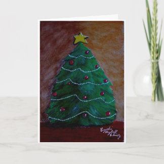 Bright blended pencil Christmas tree Card