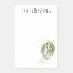 Bright Blessings Cute Angel Sticky Post-Its Post-it Notes