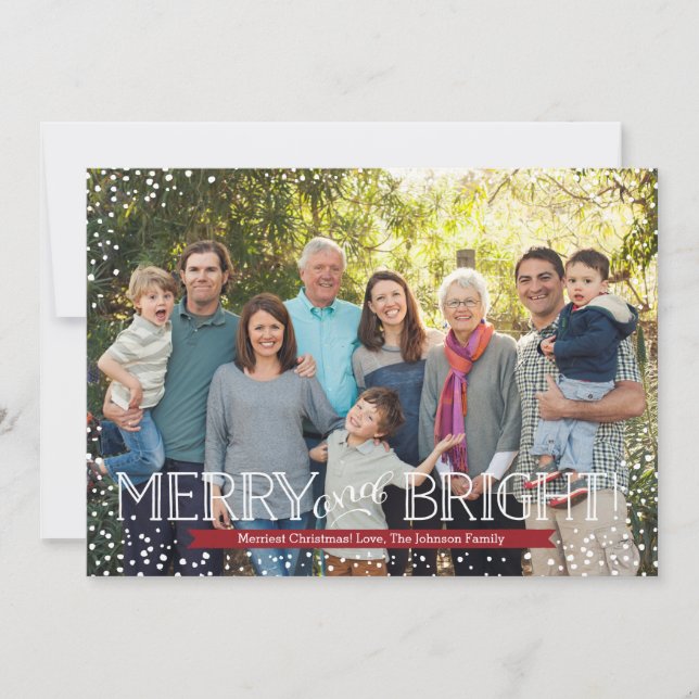 Bright Blizzard Holiday Photo Card - Red (Front)