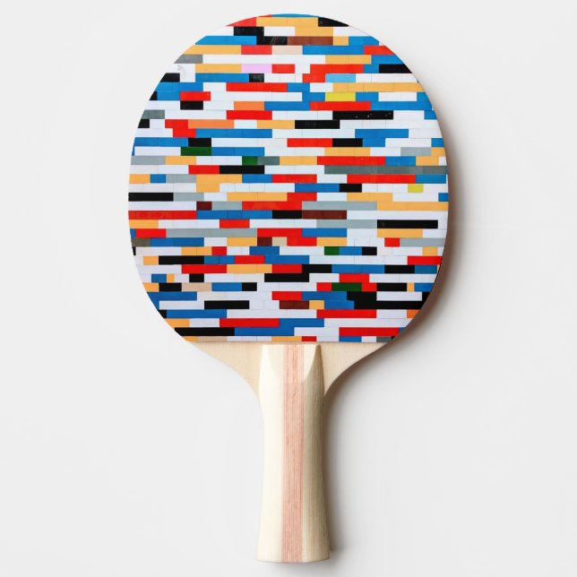 Bright Block Pattern Ping Pong Paddle (Front)