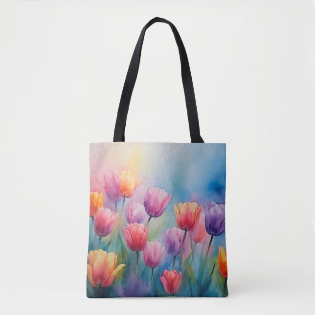 Bright Bloom Tulips Tote (Front)