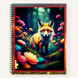 "Bright Blooming Jungle Fox" Notebook