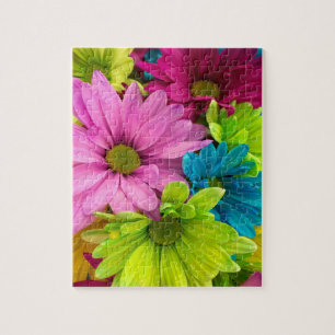Bright Blooming Multicolored Wild Flowers Jigsaw Puzzle