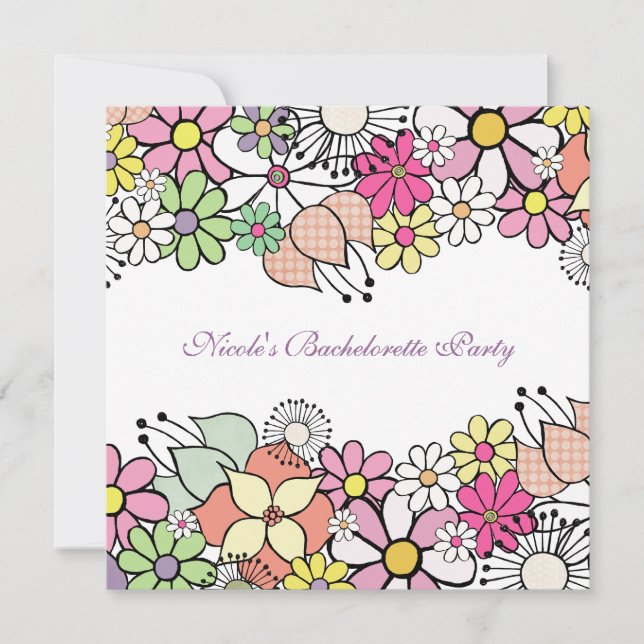 Bright Blossoms Bachelorette Party Invitation (Front)
