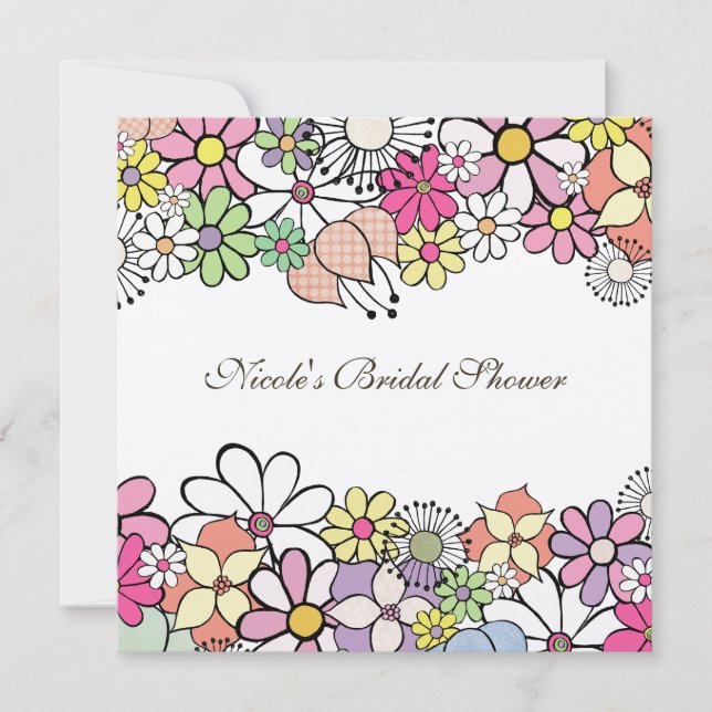Bright Blossoms Custom Bridal Shower Invitation (Front)