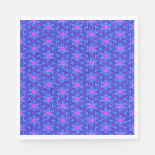 Bright blue and hot pink colourful pattern napkin