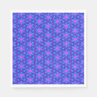 Bright blue and hot pink colourful pattern napkin